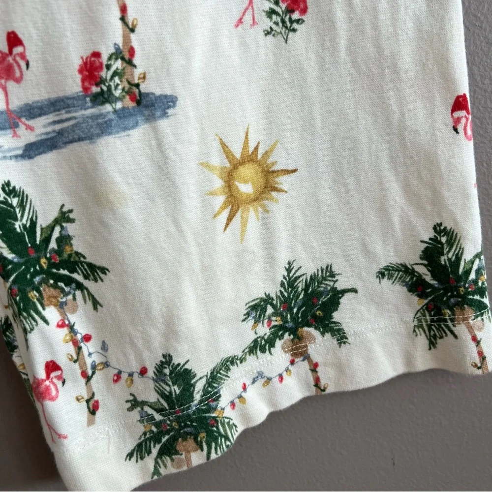 Burt’s Bees Baby Adult Tropical Christmas Flamingos PJ Lounge Pants XXL * Stains - Picture 8 of 16